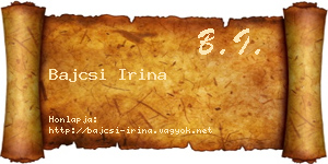 Bajcsi Irina névjegykártya